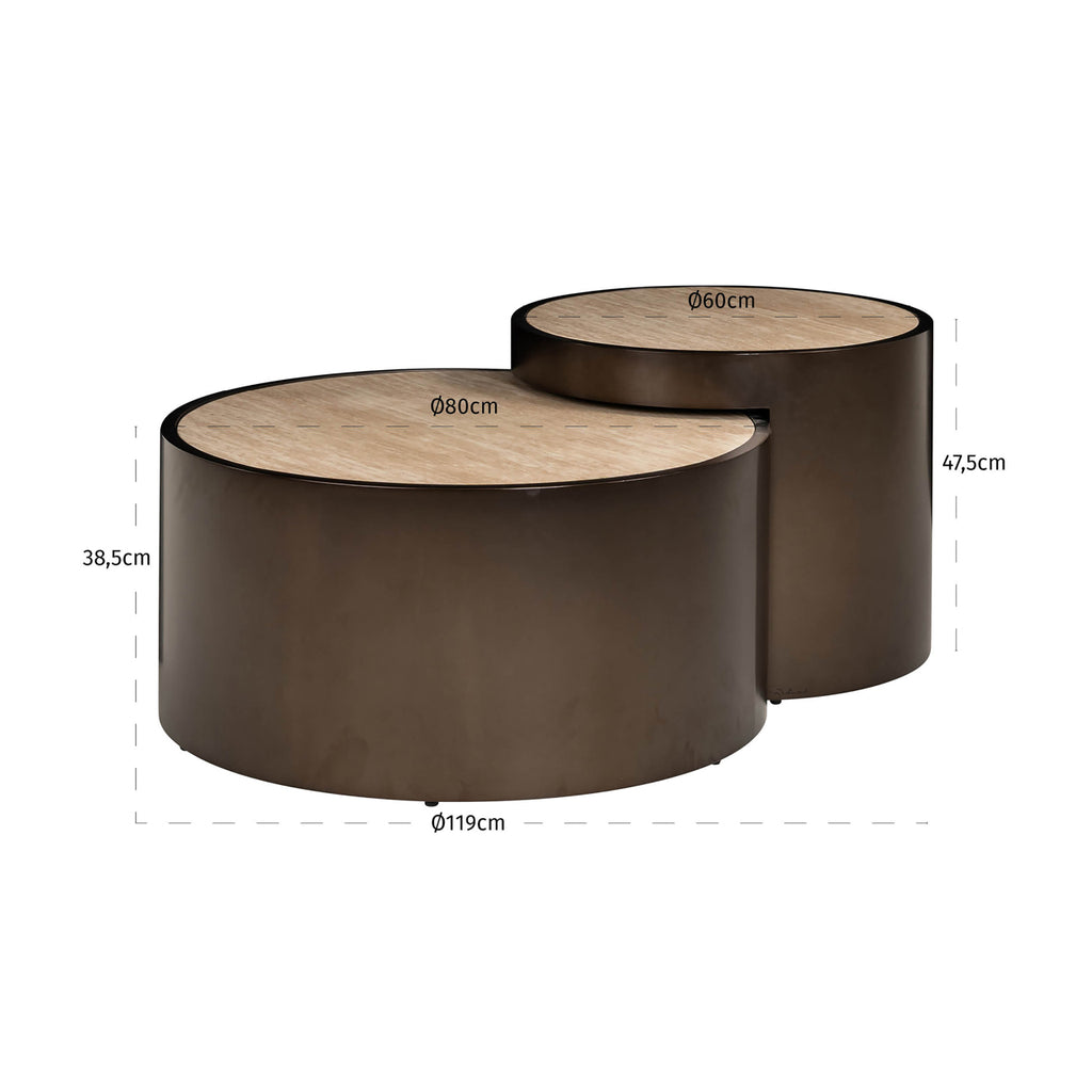 Couchtisch Ronson beige (Set of 2)