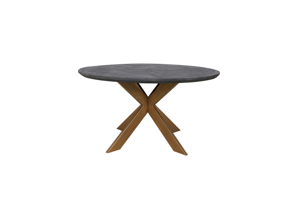 Esstisch Blackbone Brass black rustic 140Ø