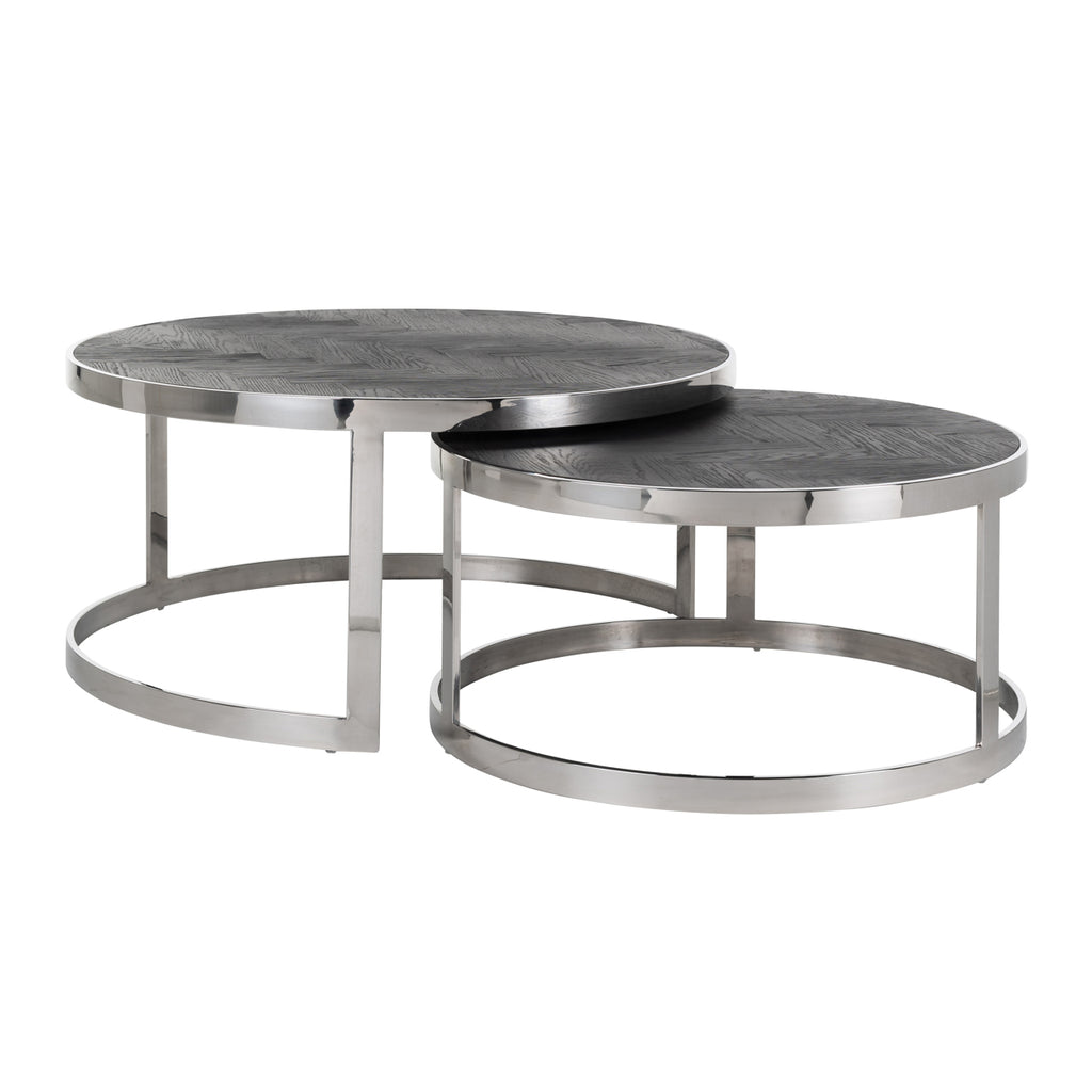 Couchtisch Blackbone Silver black rustic (Set of 2)